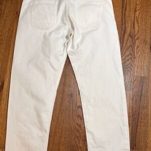 Banana Republic White Pants with Gold Button